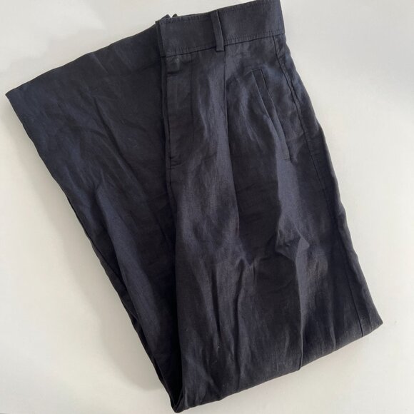 Everlane The Linen Way-High Drape Pant / wide leg trousers / black / size 2 - Picture 10 of 11